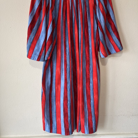 Pomander Place Tuckernuck Finley Dress Women M Red Blue Striped Vacation Resort - Picture 11 of 13
